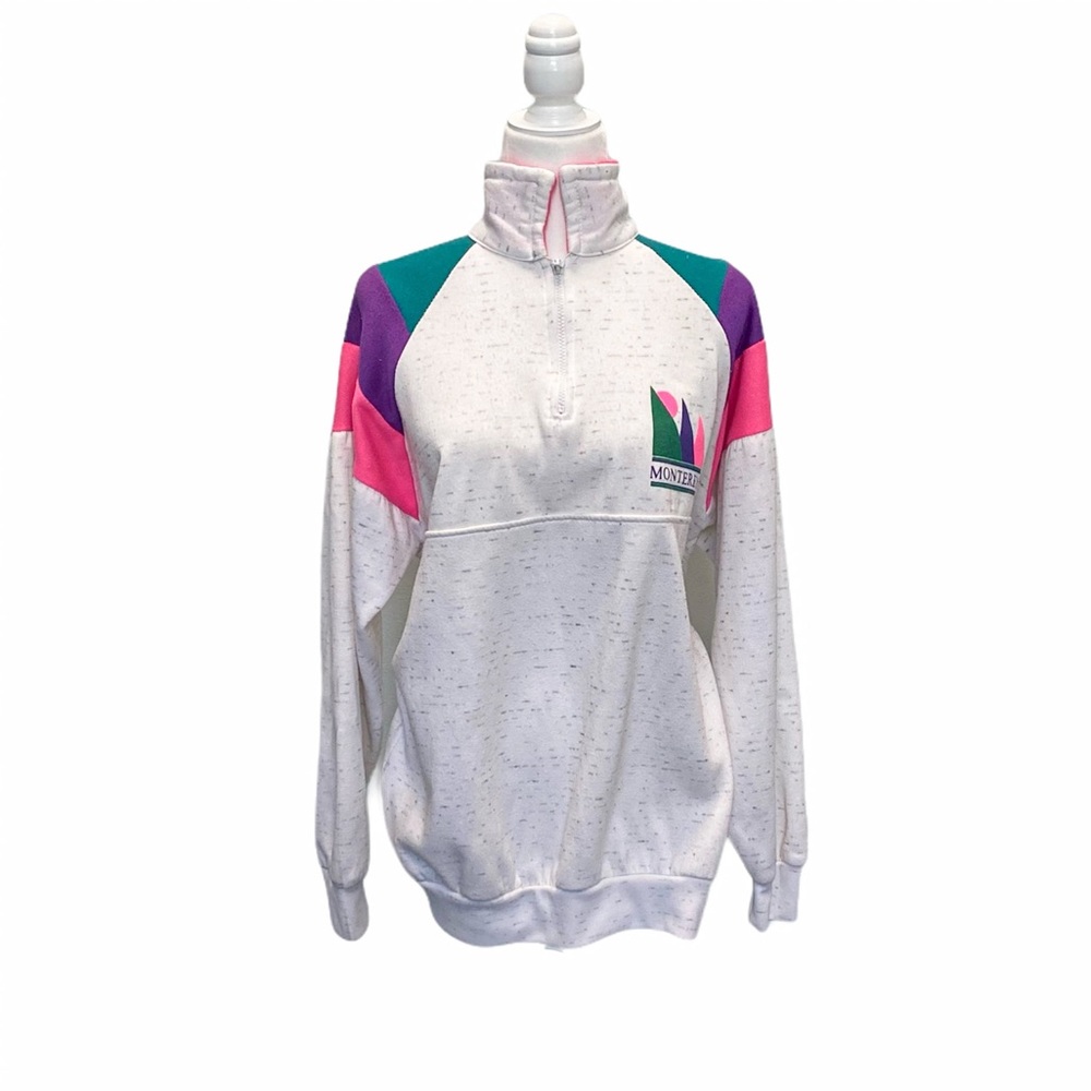 Vintage 80s 90s Monterey Jacket Colorblock XL - Picture 3 of 9